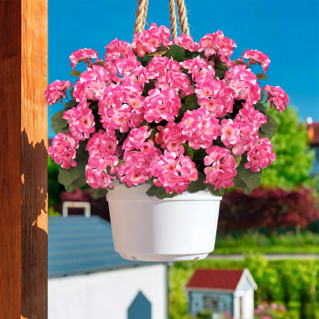 Bassion Fake geraniums, 6 pack in Pink, view 3