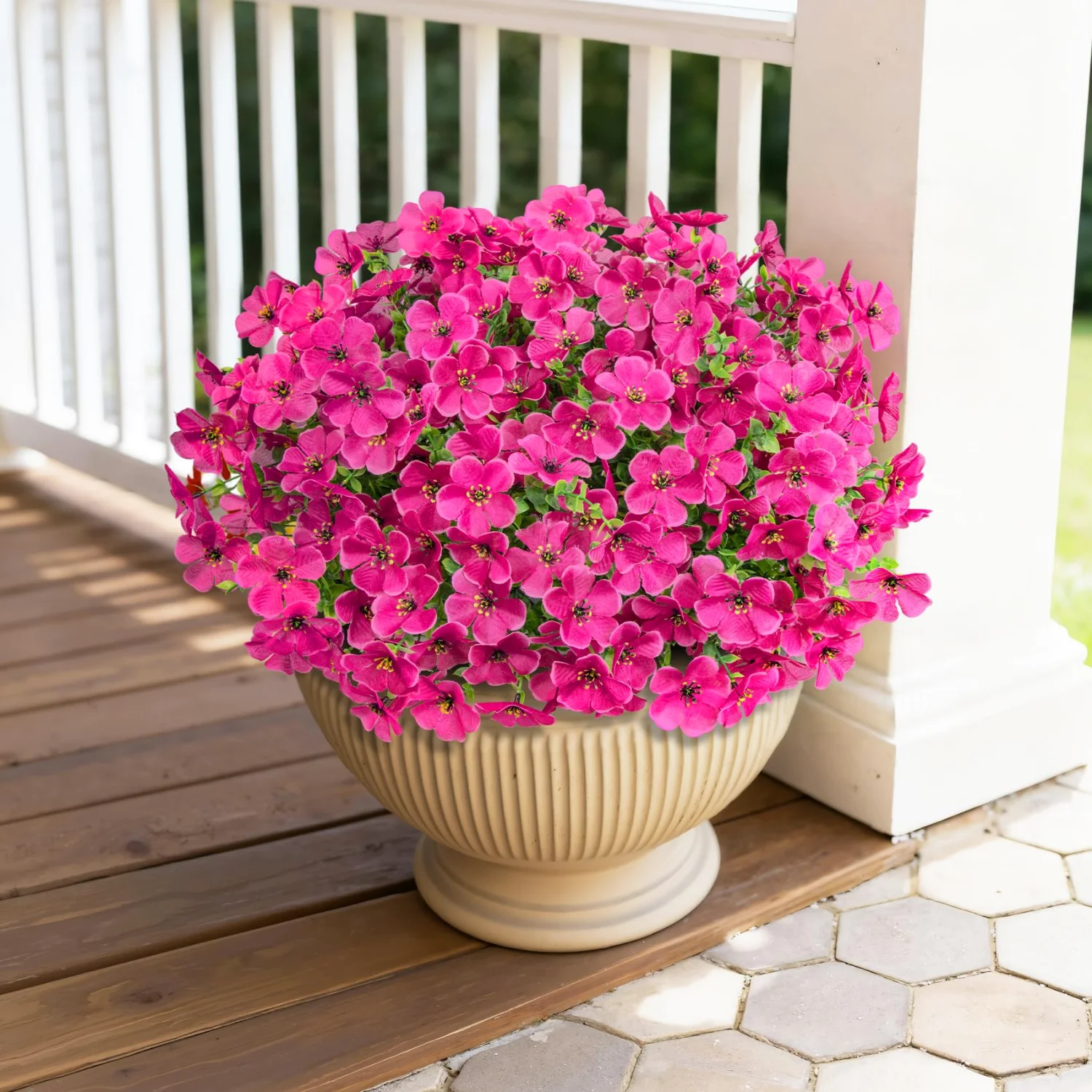 Bassion Artificial violets, 20 bundles in Fuchsia