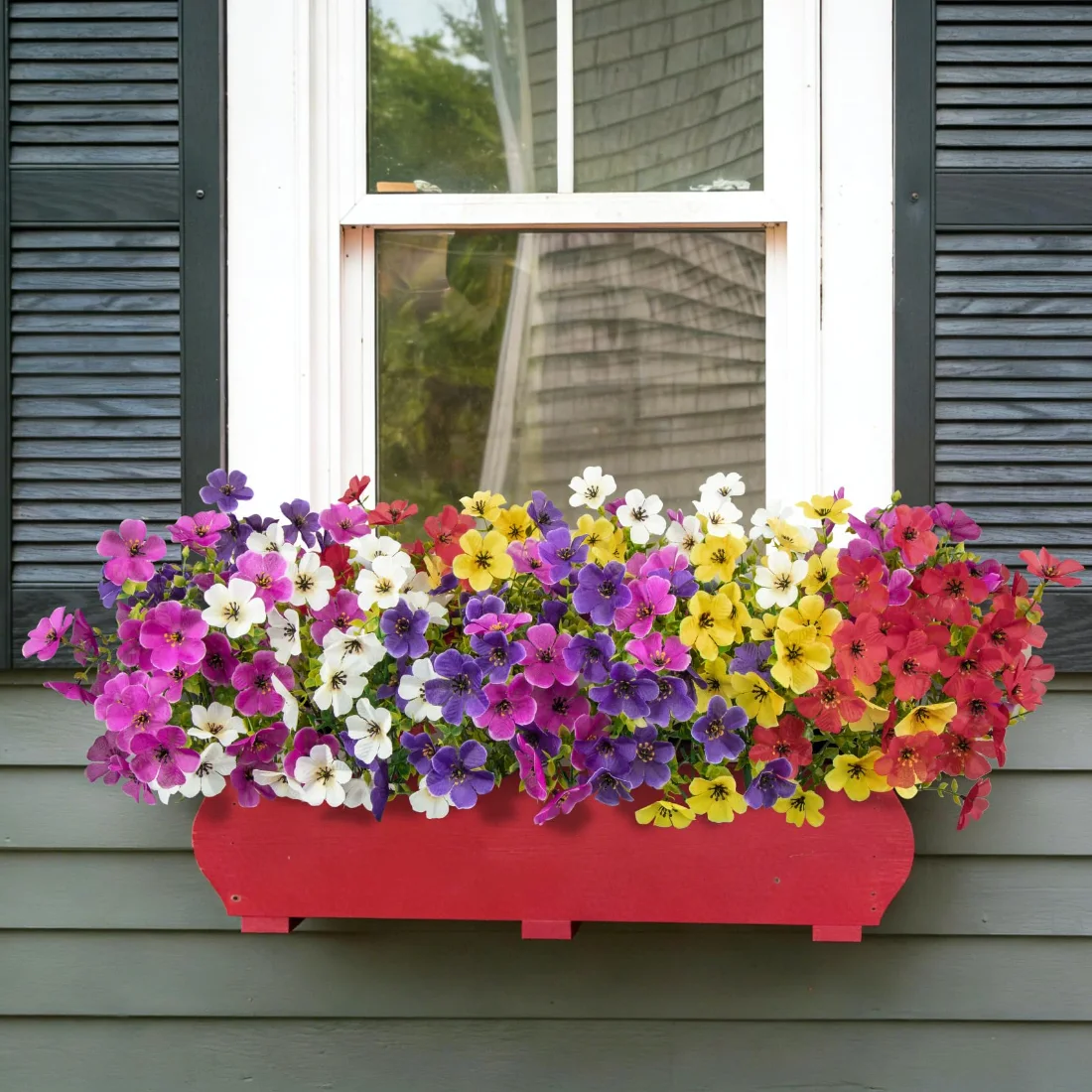 Bassion Artificial violets, 20 bundles in Purple Fuchsia White Yellow Red, view 2