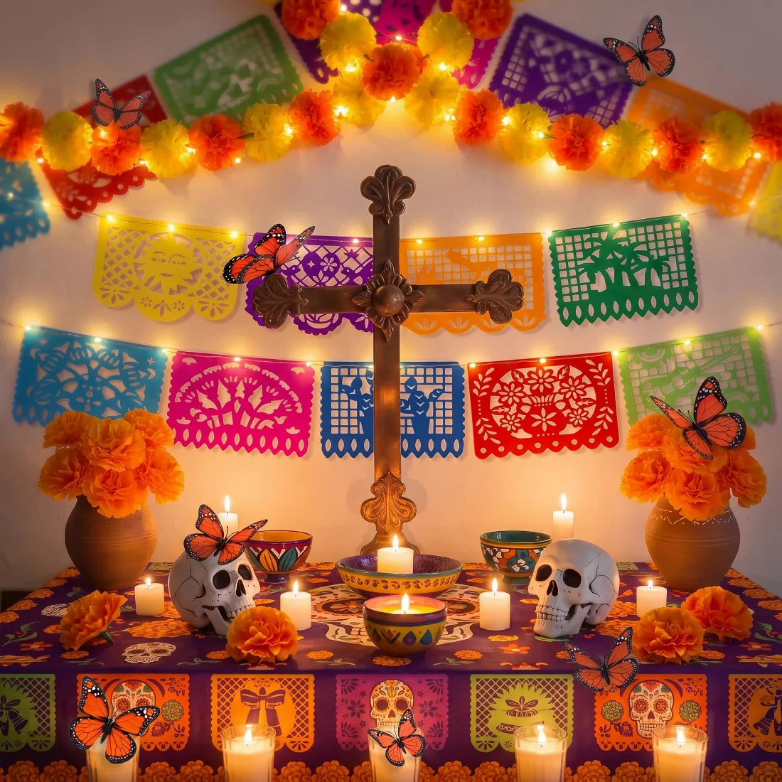 Bassion Day of the Dead marigold set, 85 pieces in Orange and Yellow, view 4