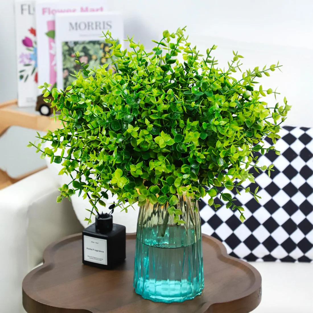 Bassion Eucalyptus greenery stems in Green, 12 bundles, view 2