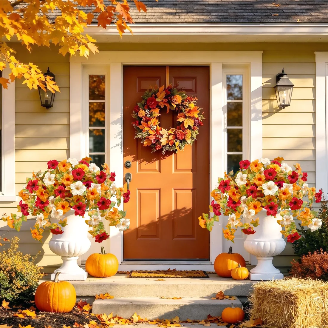 Bassion Large fall flower bushes, 2 pack in Orange, view 2