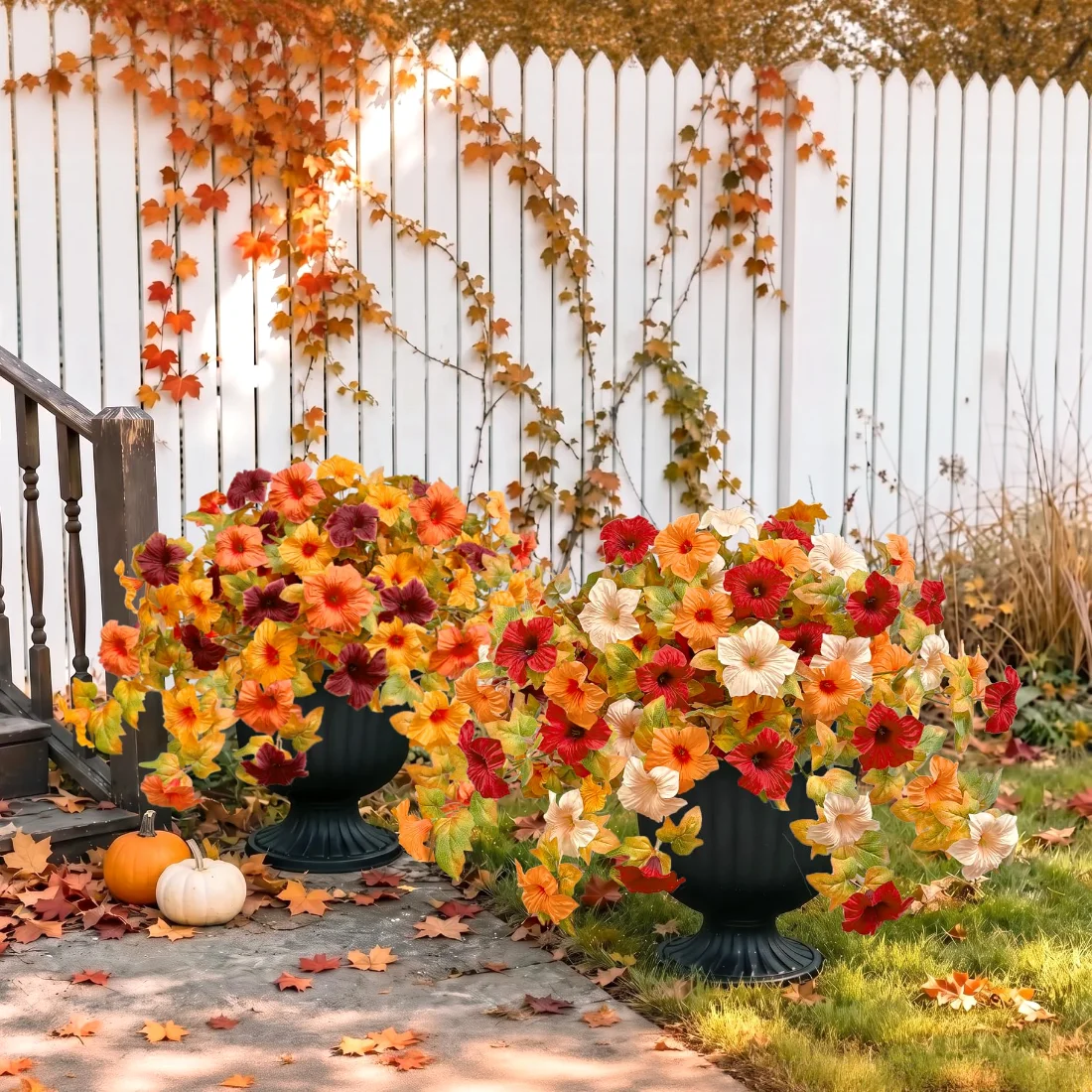 Bassion Large fall flower bushes, 2 pack in Orange, view 3