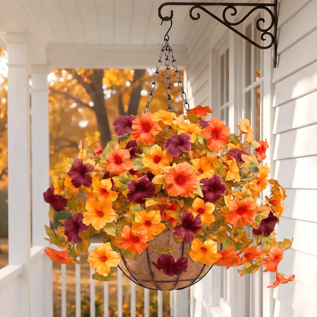Bassion Large fall flower bushes, 2 pack in Red Orange, view 2