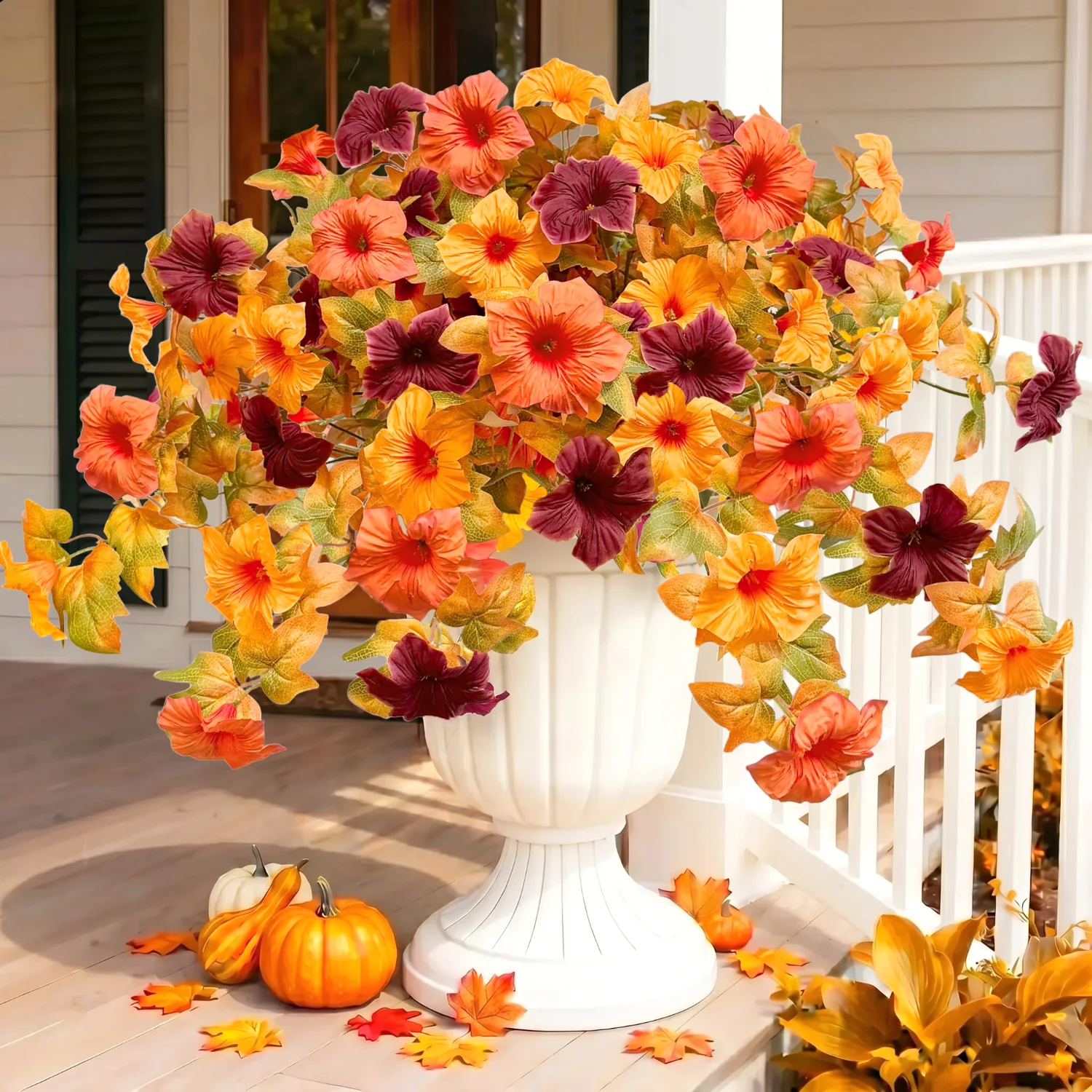 Bassion Large fall flower bushes, 2 pack in Red Orange