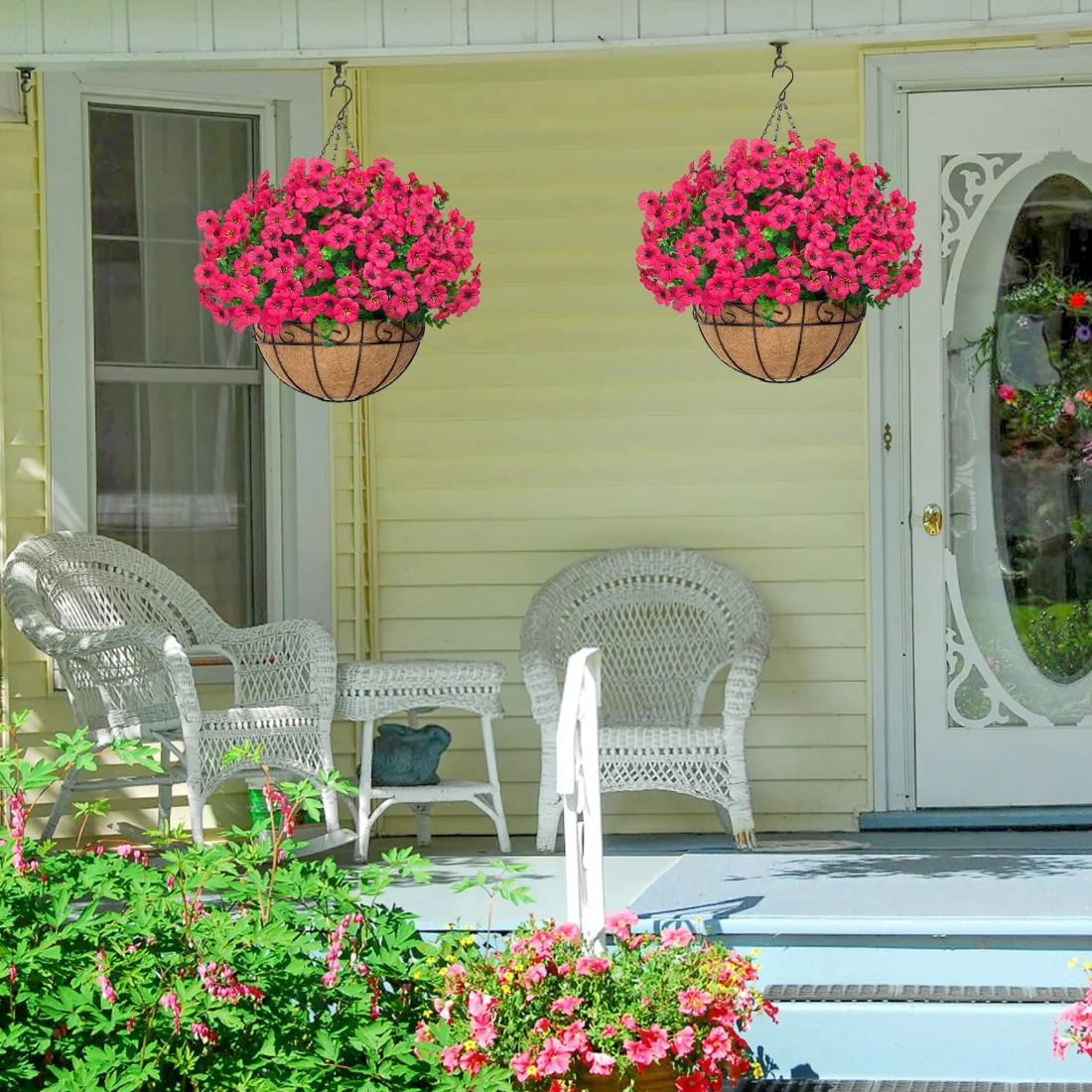 Bassion Hanging basket kit with 12 flower bundles in Fuchsia, view 5