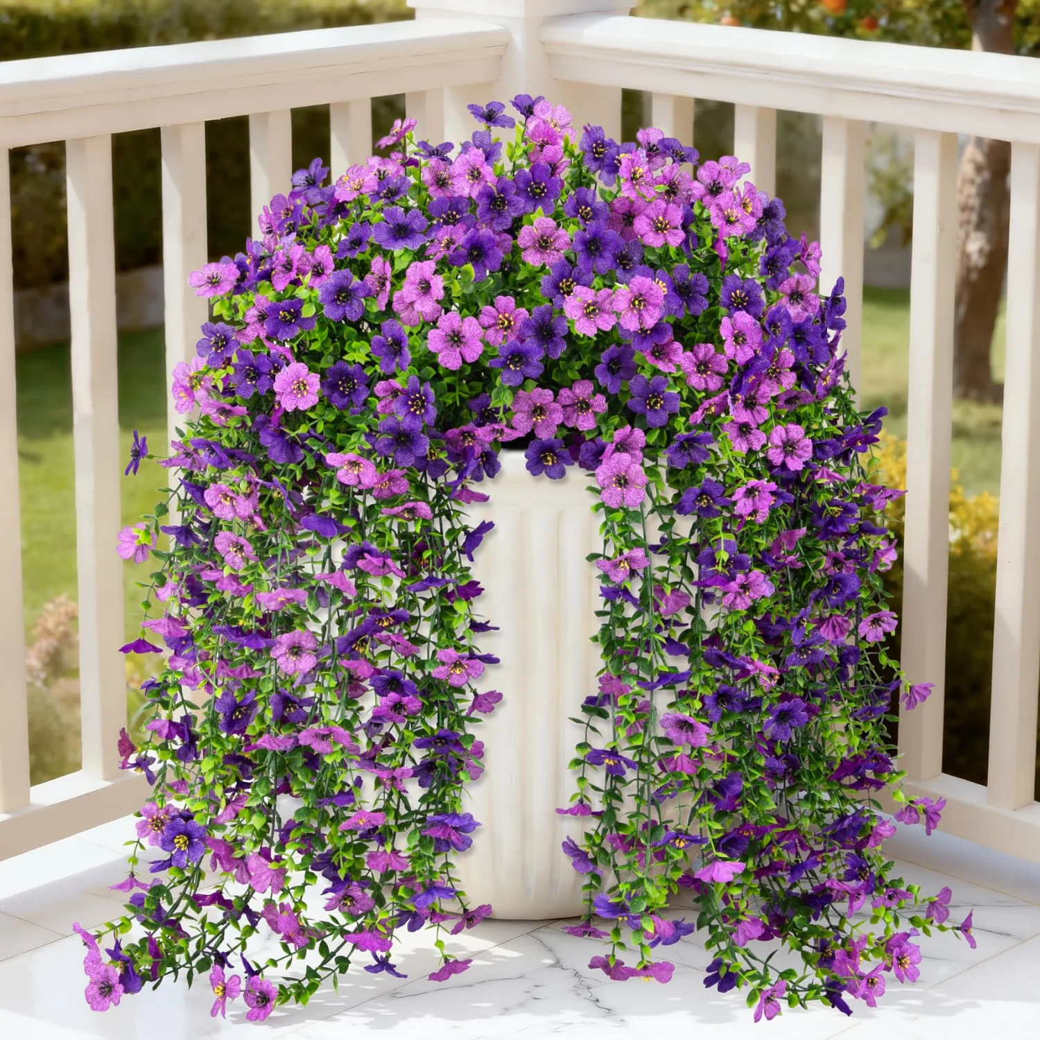 Bassion Hanging flower vines, 4 pack in Double Purple