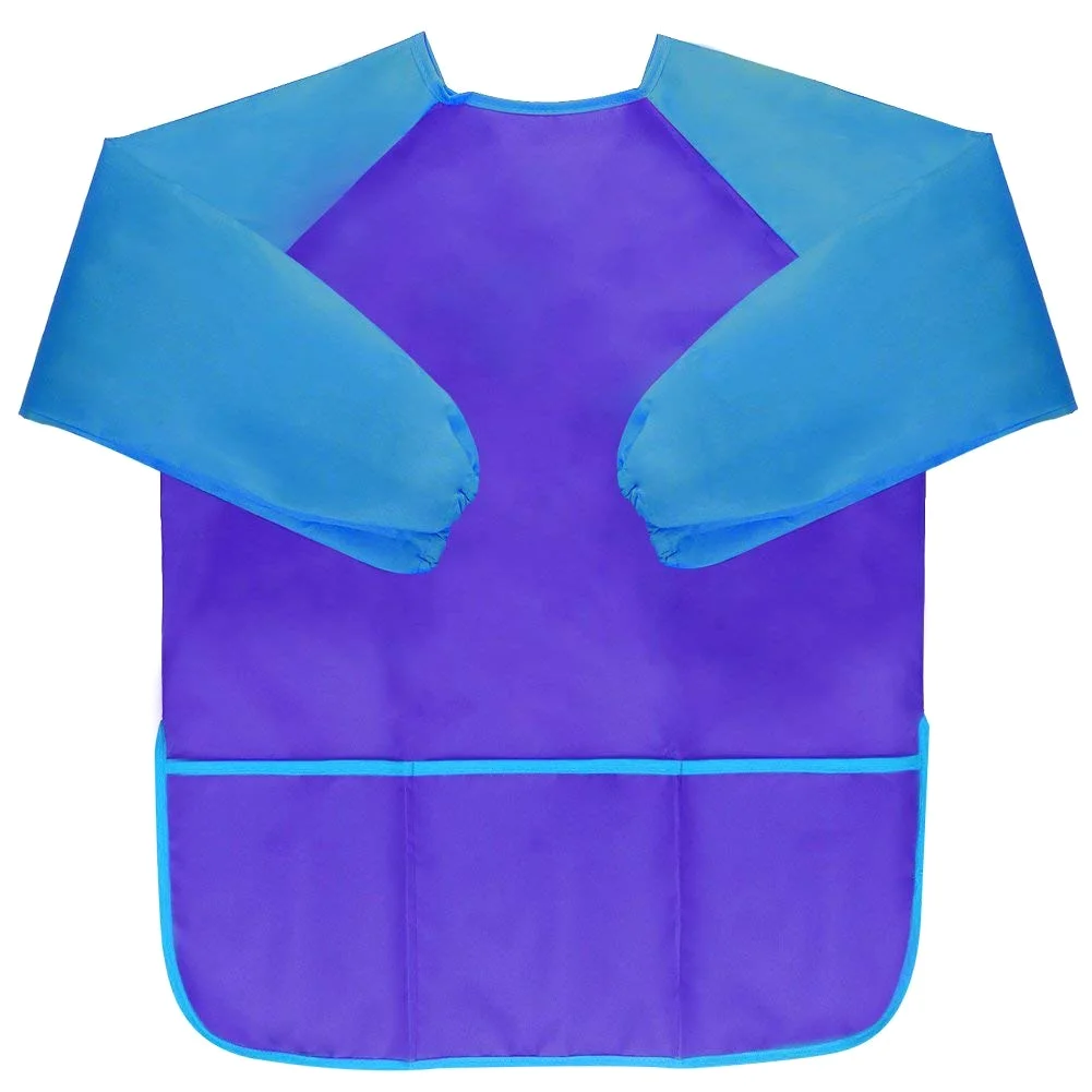 Bassion Kids art smocks in Red Purple, 2-pack, view 2