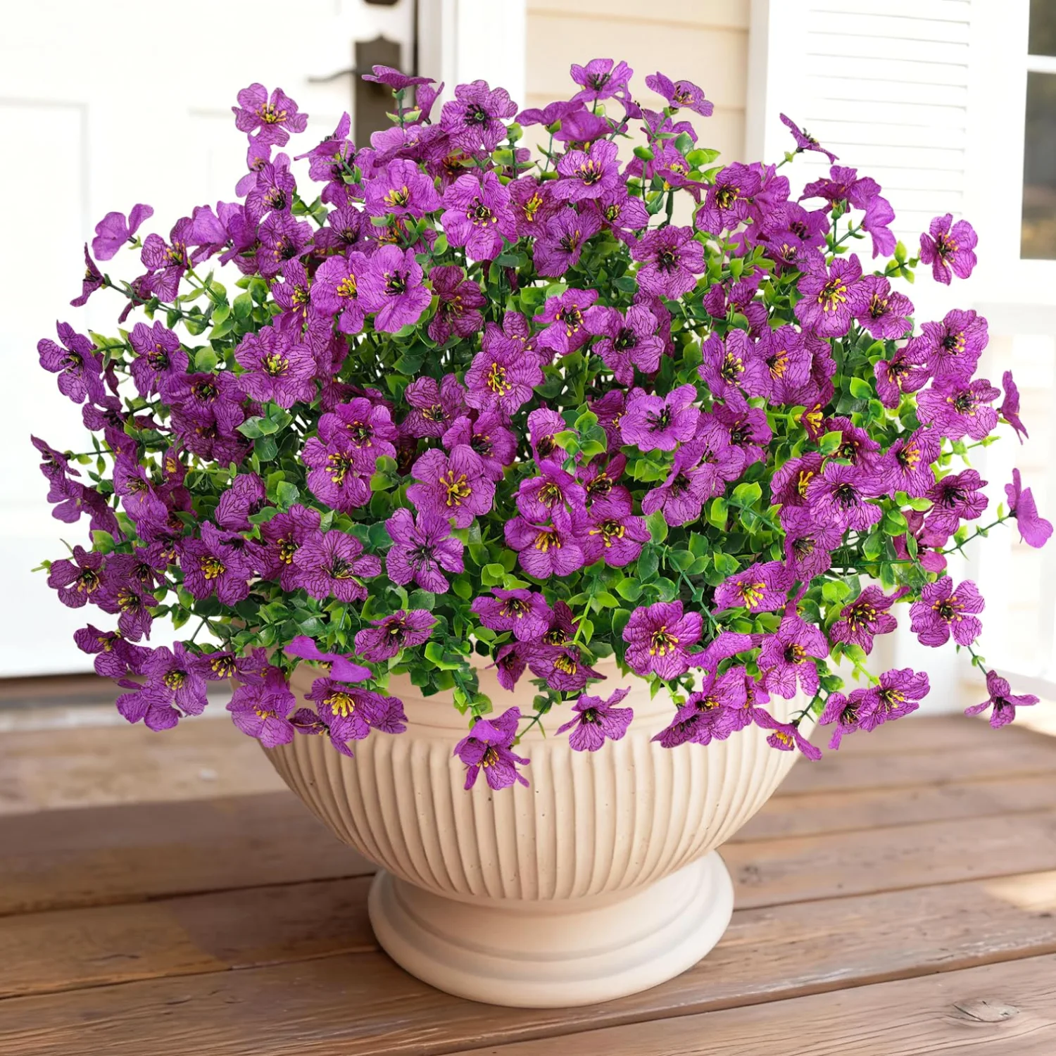 Bassion Outdoor flower bundles, 16 pack in Purple