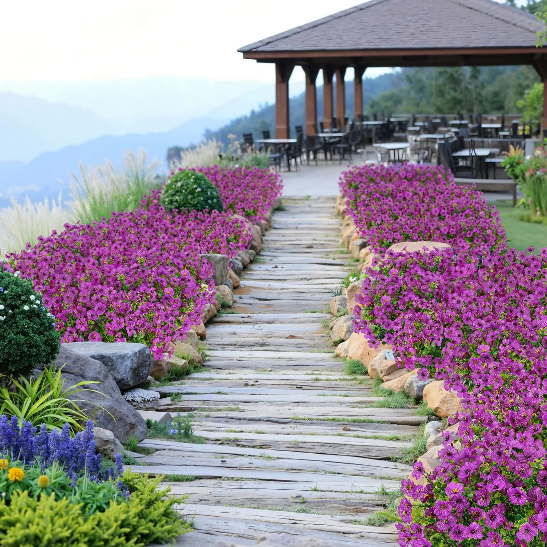 Bassion Outdoor flower bundles, 16 pack in Purple, view 4