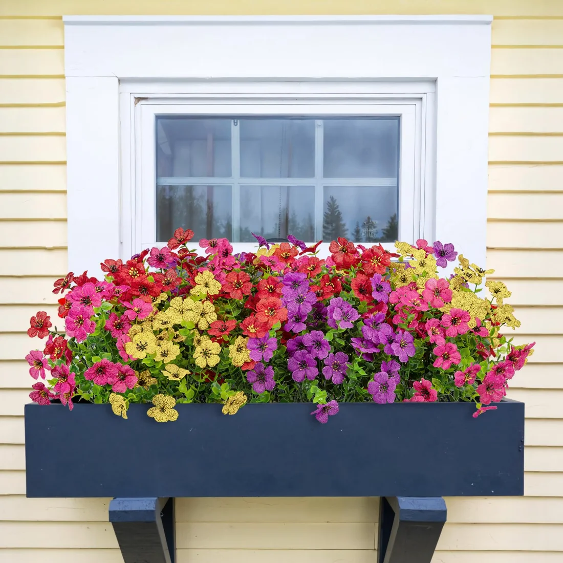Bassion Outdoor flower bundles, 16 pack in Purple Fuchsia Red Yellow, view 2