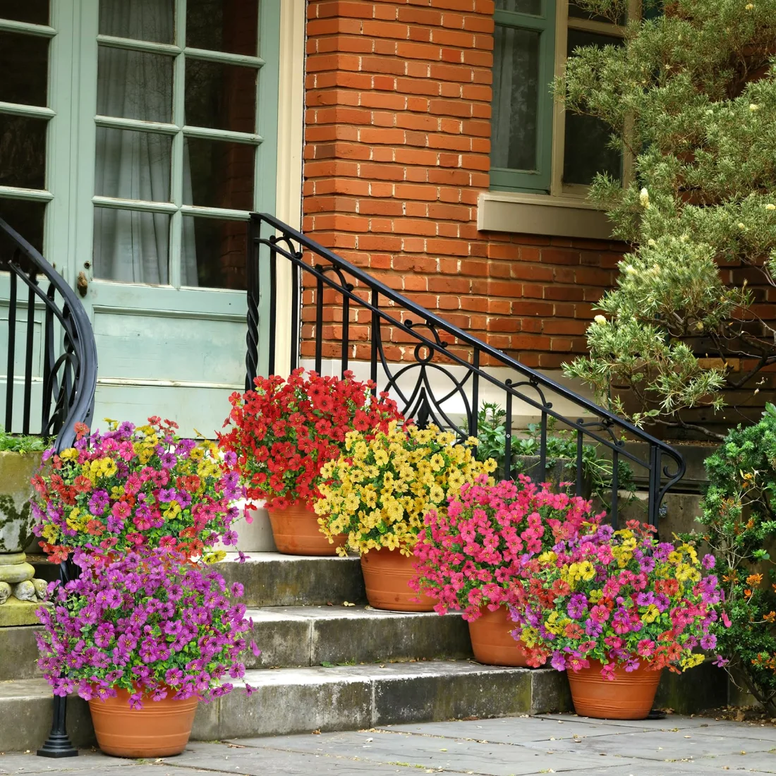 Bassion Outdoor flower bundles, 16 pack in Purple Fuchsia Red Yellow, view 3
