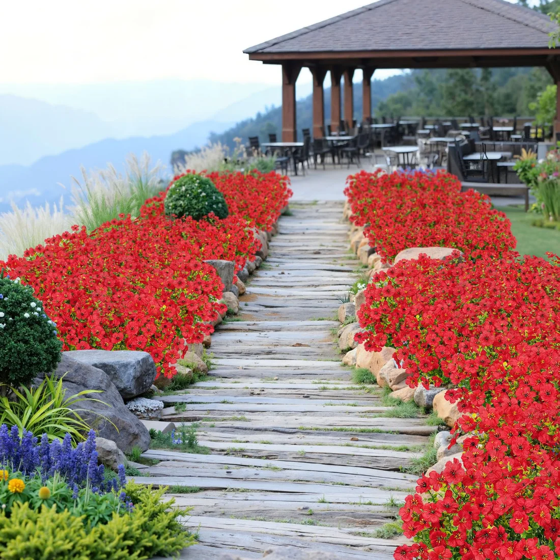 Bassion Outdoor flower bundles, 24 pack in Red, view 4