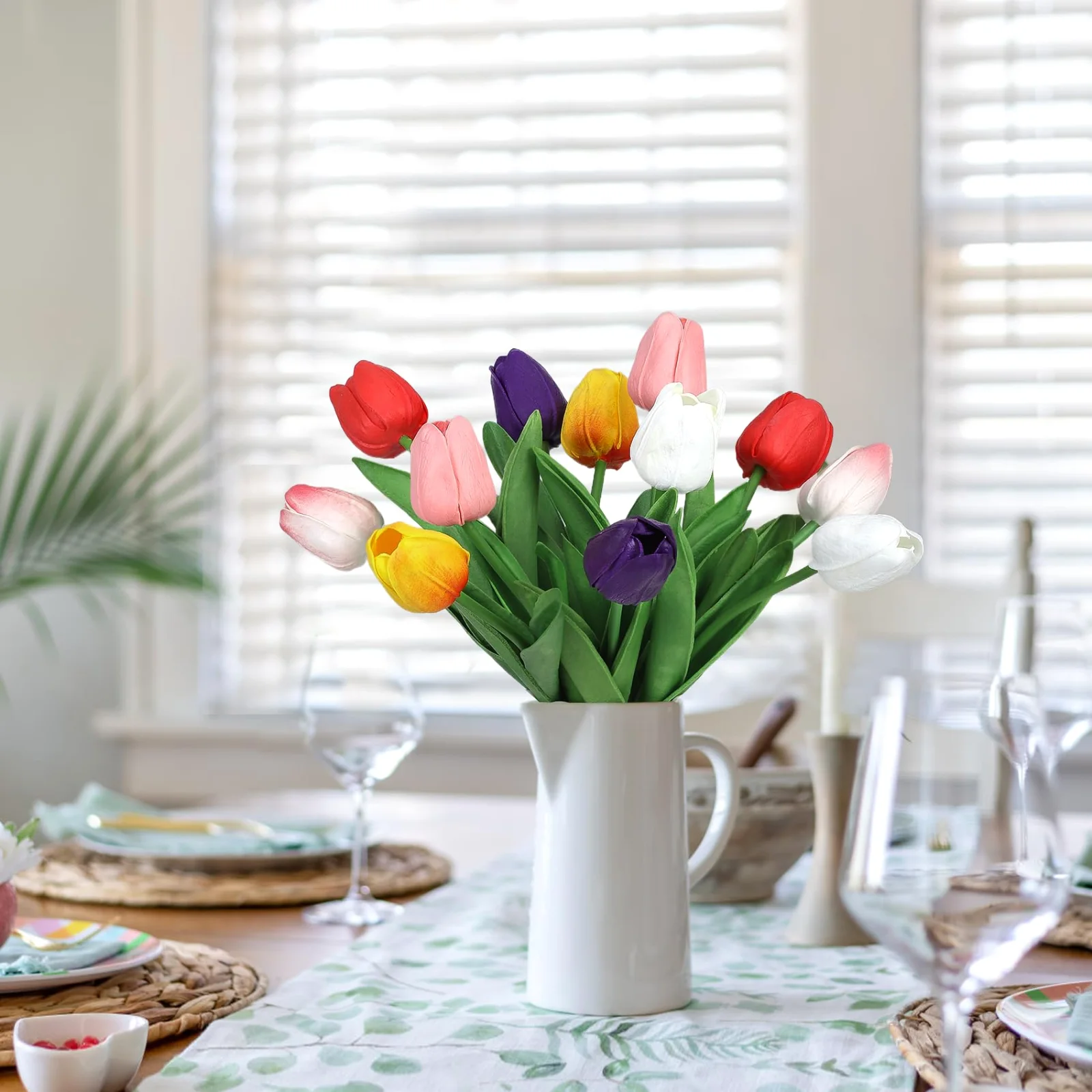 Bassion tulips and hydrangeas