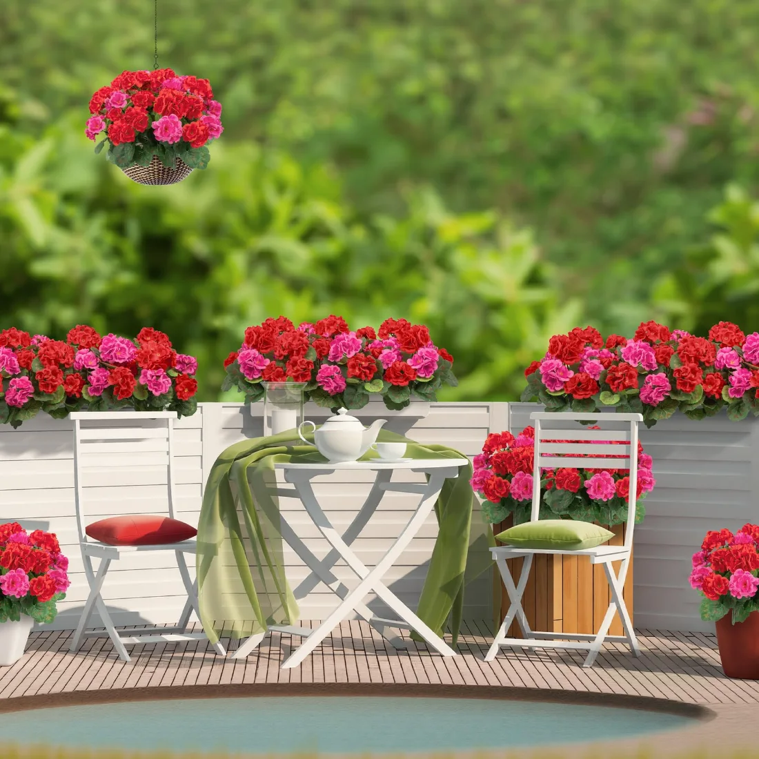Bassion Fake geraniums, 6 pack in Mixed, view 5
