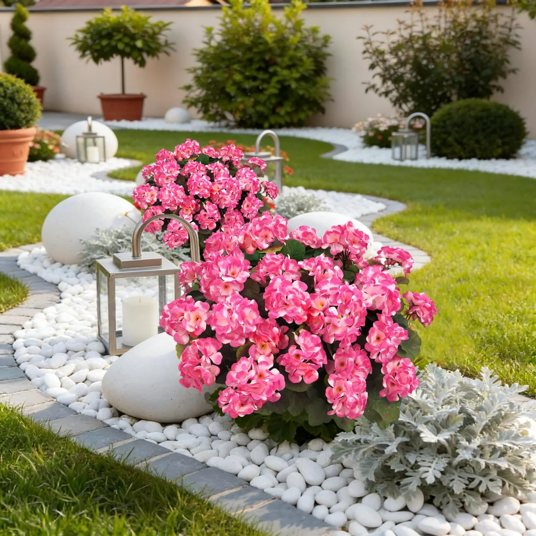 Bassion Fake geraniums, 6 pack in Pink, view 4
