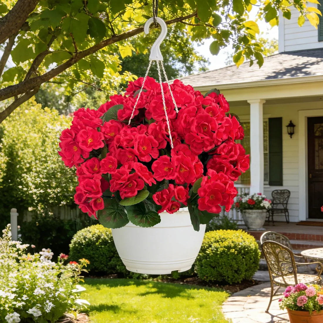 Bassion Fake geraniums, 6 pack in Red, view 3