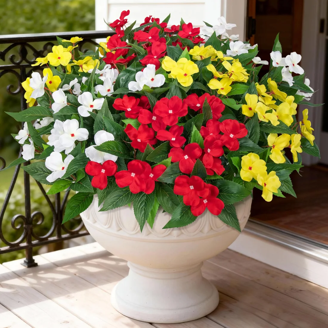 Bassion Artificial impatiens, 6 bundles in Multicolor, view 4
