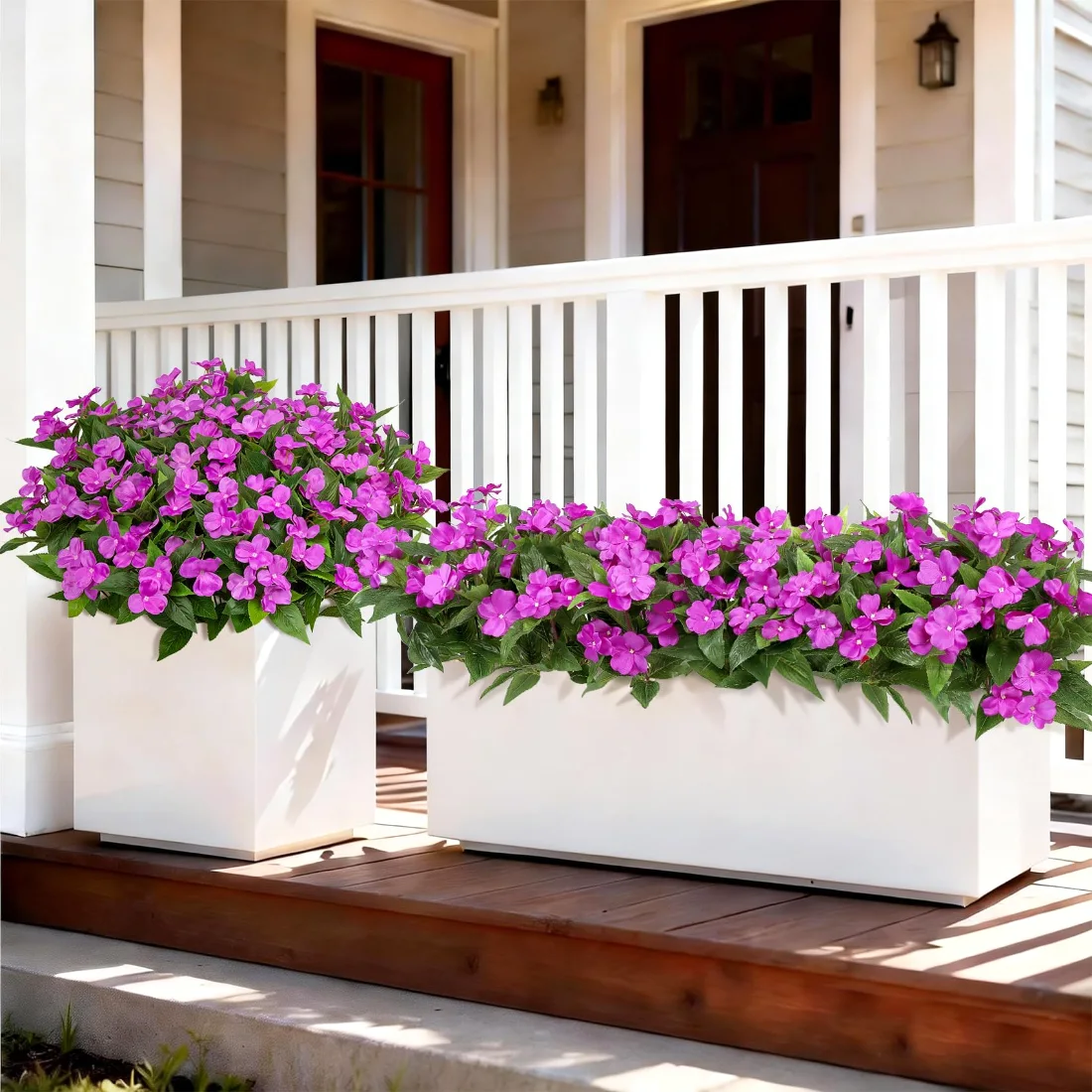 Bassion Artificial impatiens, 6 bundles in Purple, view 2