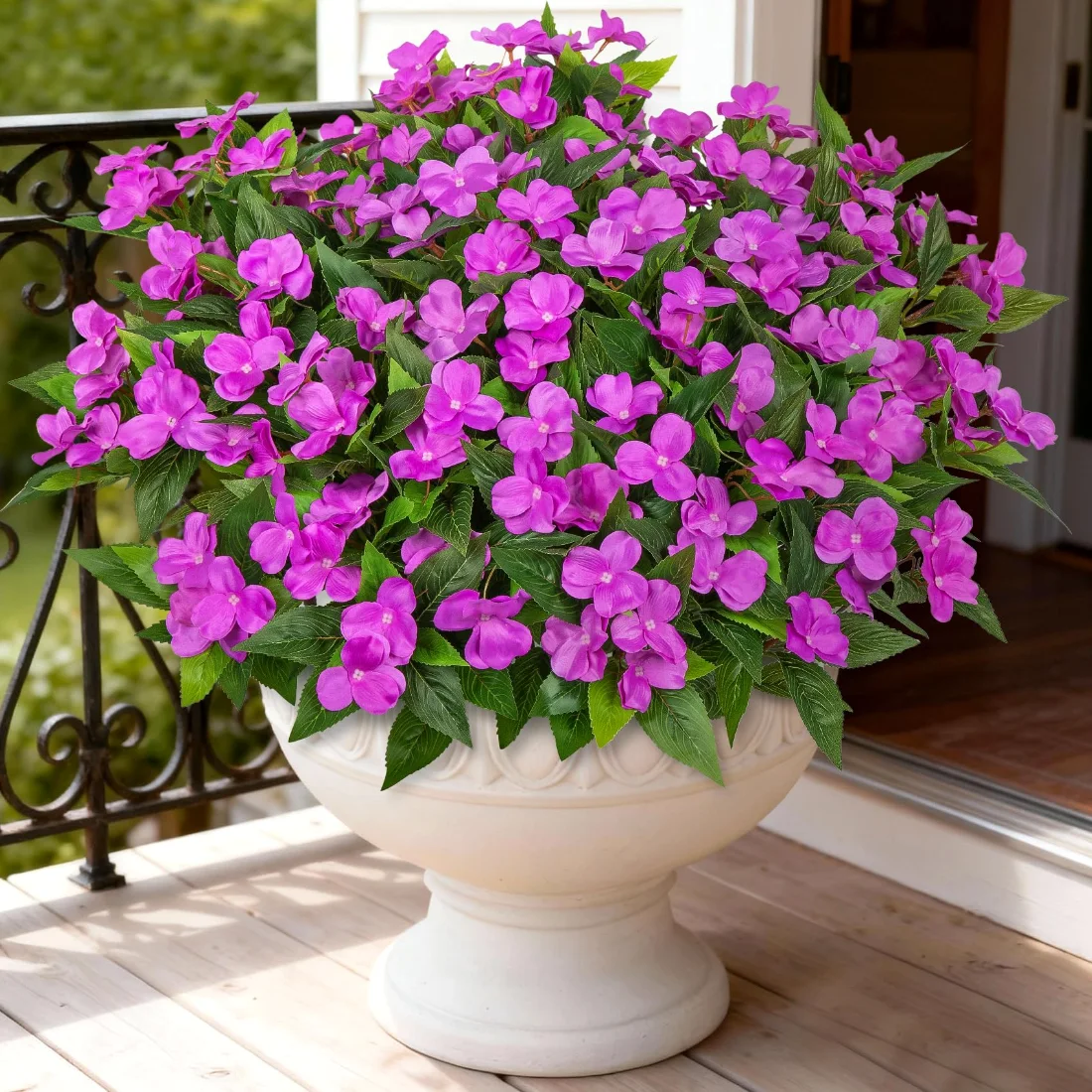 Bassion Artificial impatiens, 6 bundles in Purple, view 4