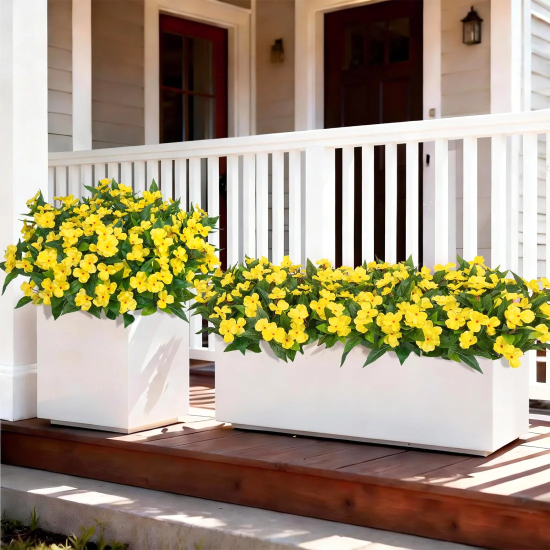 Bassion Artificial impatiens, 6 bundles in Yellow, view 2
