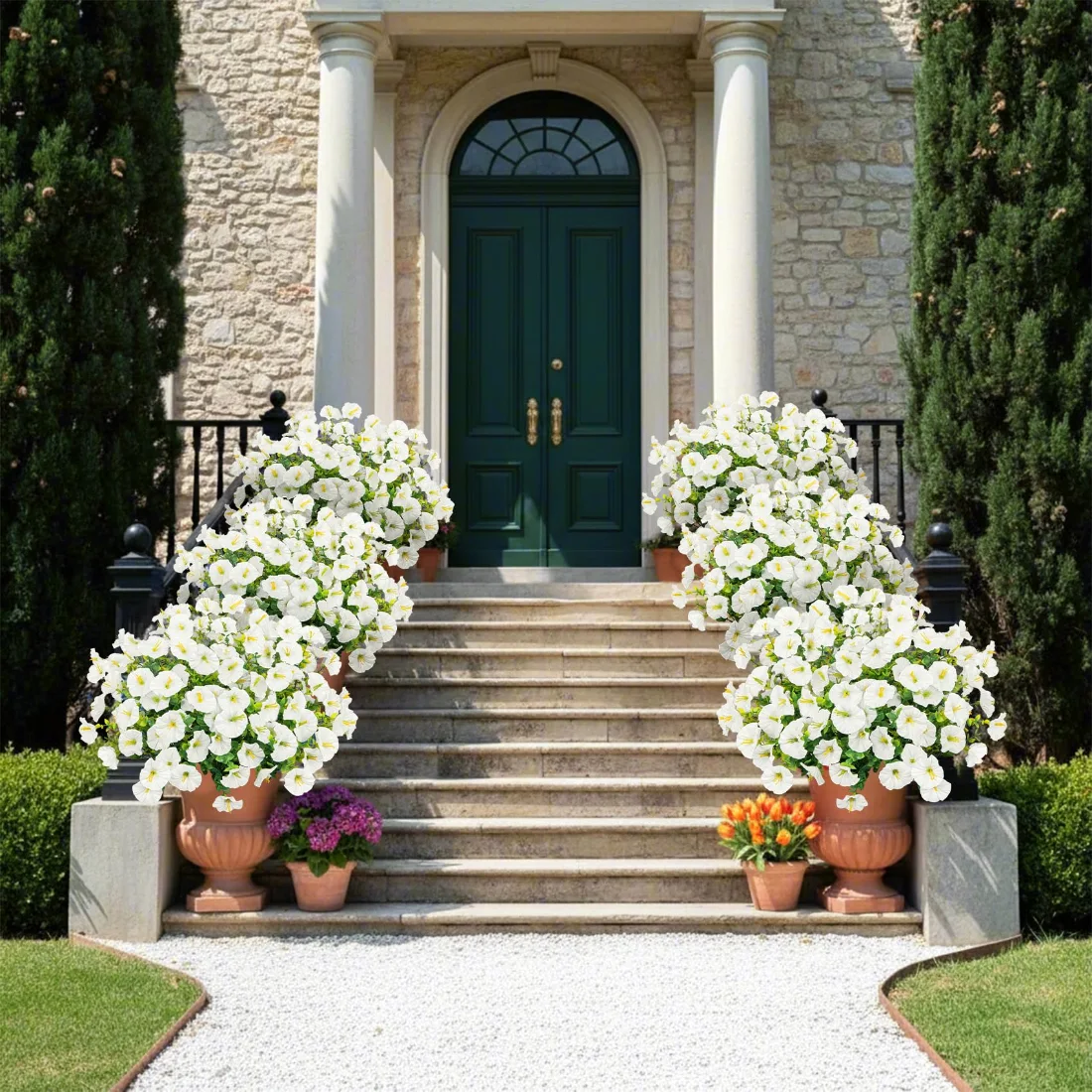Bassion Morning glory with eucalyptus, 20 bundles in White, view 2