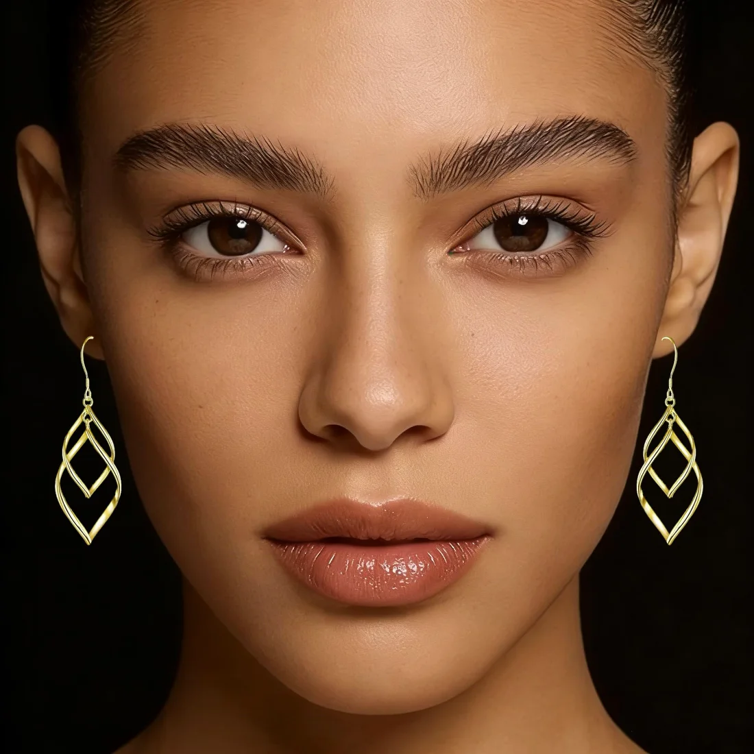 Bassion Double linear drop earrings in Sterling Silver and Gold, view 4