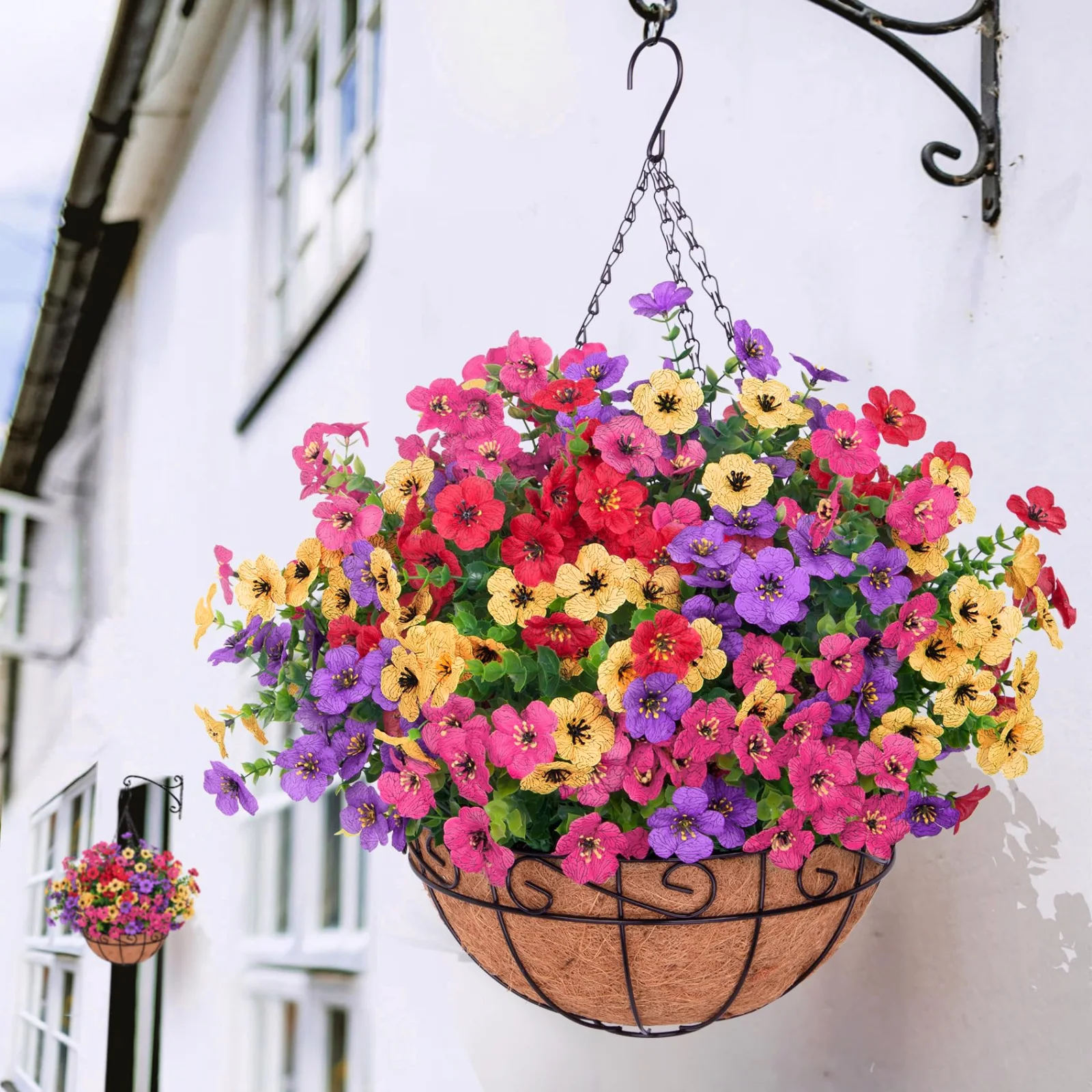 Bassion Hanging basket kit with 12 flower bundles in Mixed, view 2