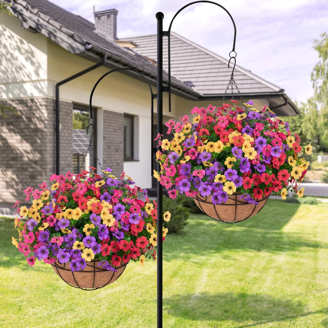 Bassion Hanging basket kit with 12 flower bundles in Mixed, view 3