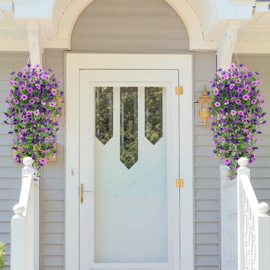 Bassion Hanging flower vines, 4 pack in Double Purple, view 2