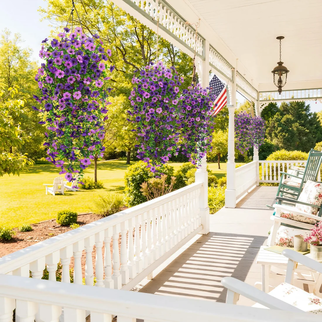 Bassion Hanging flower vines, 4 pack in Double Purple, view 4